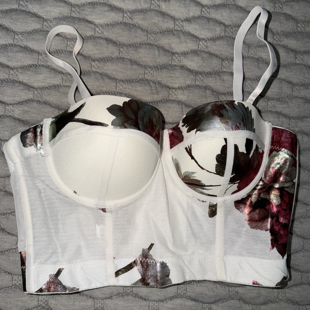 Floral Print Bustier Top